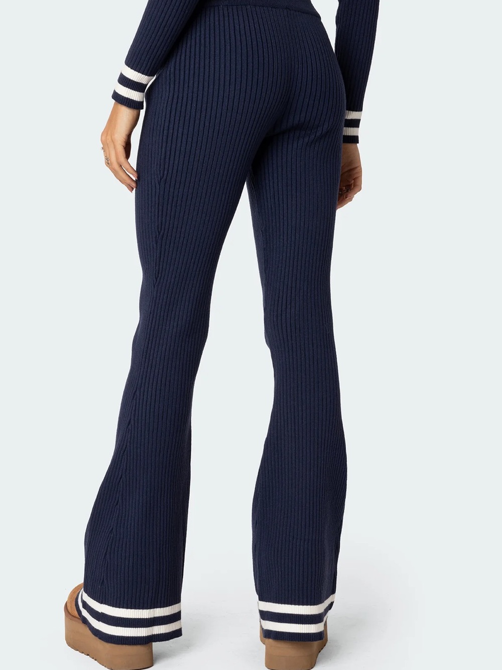 Edikted Pluto Ribbed Flared Pant